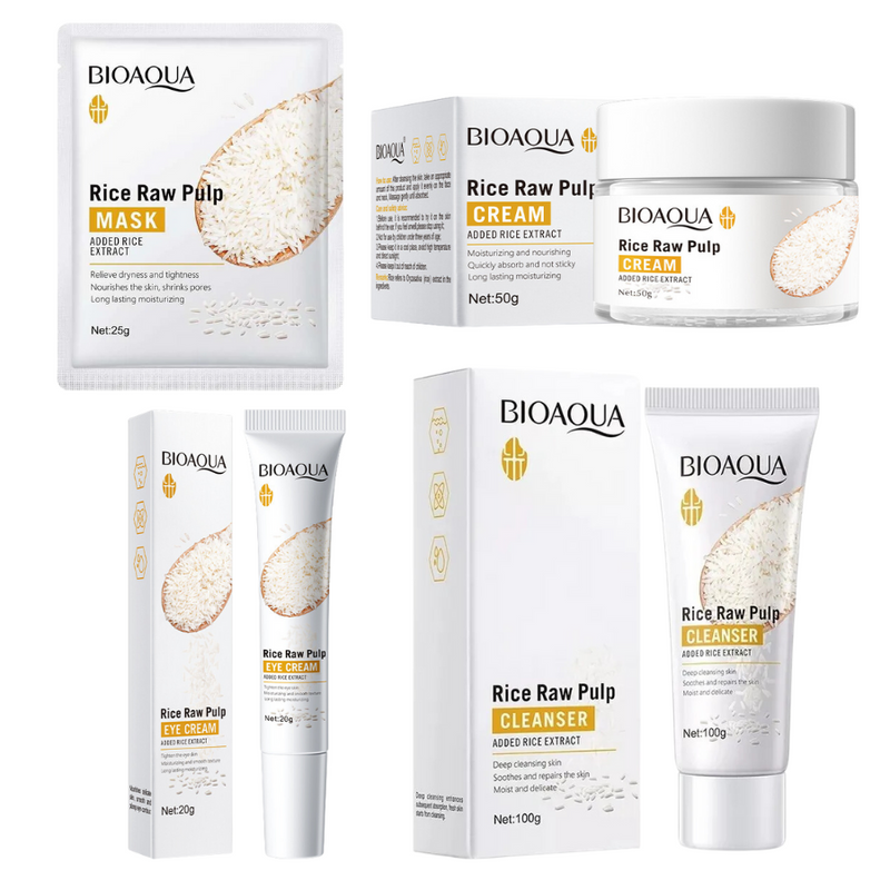 💫✨ Kit Facial de Arroz Bioaqua 4 Productos - Disfruta de los beneficios secretos del arroz 💫✨