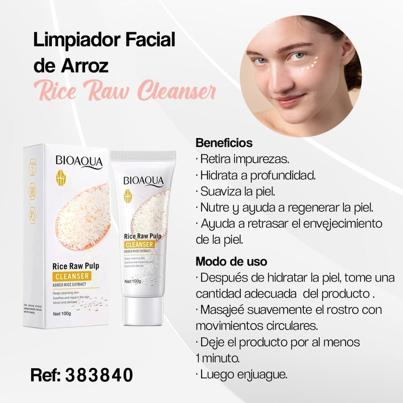 💫✨ Kit Facial de Arroz Bioaqua 4 Productos - Disfruta de los beneficios secretos del arroz 💫✨