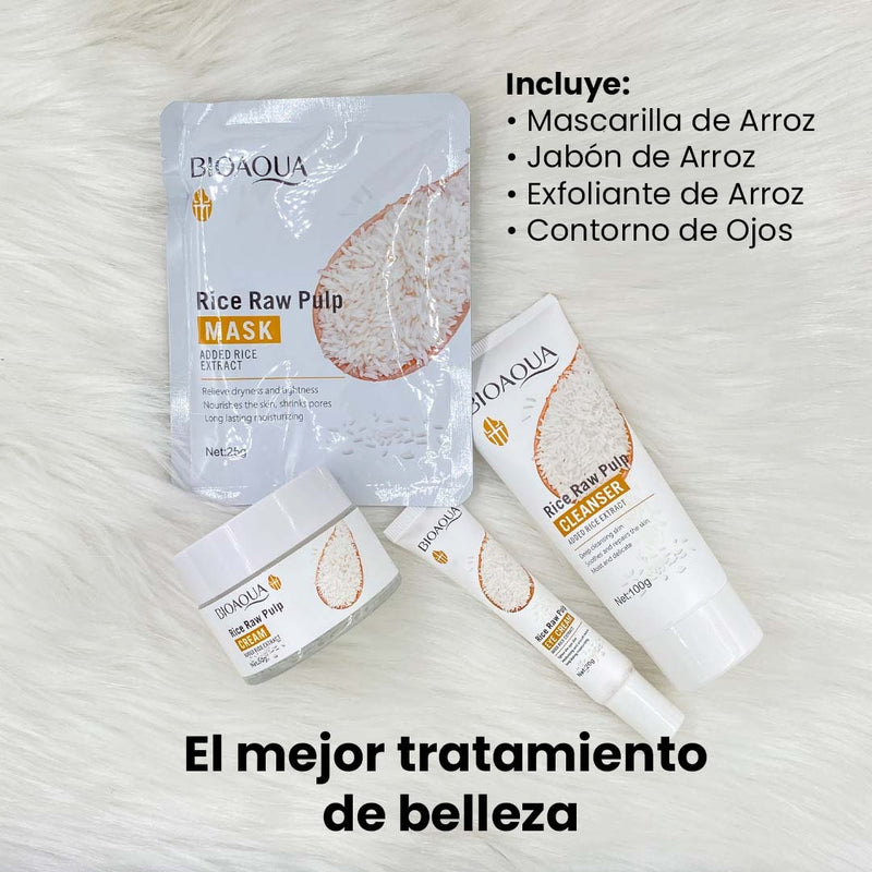 💫✨ Kit Facial de Arroz Bioaqua 4 Productos - Disfruta de los beneficios secretos del arroz 💫✨